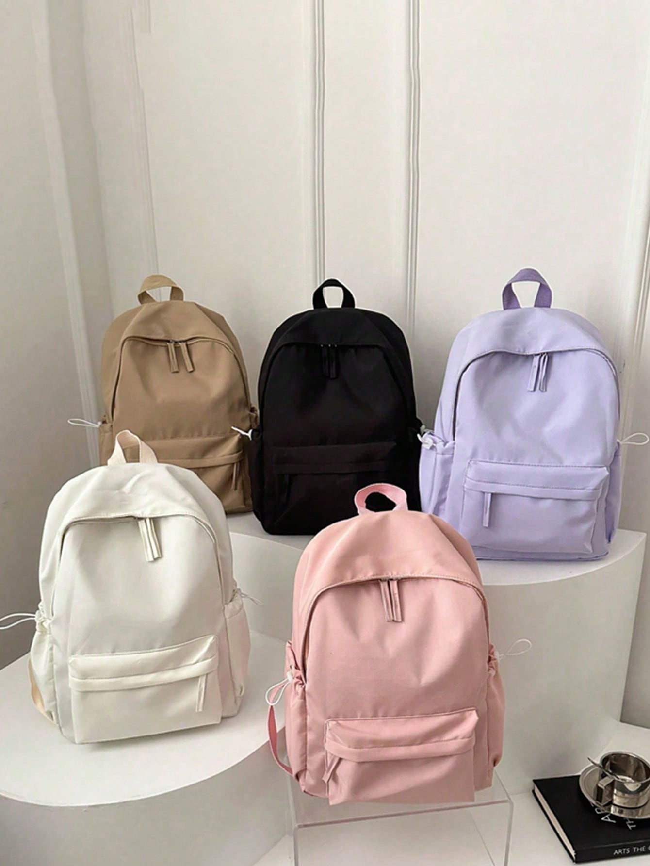 Fashion Backpack Women - Fashion Casual Solid Color Student Backpack