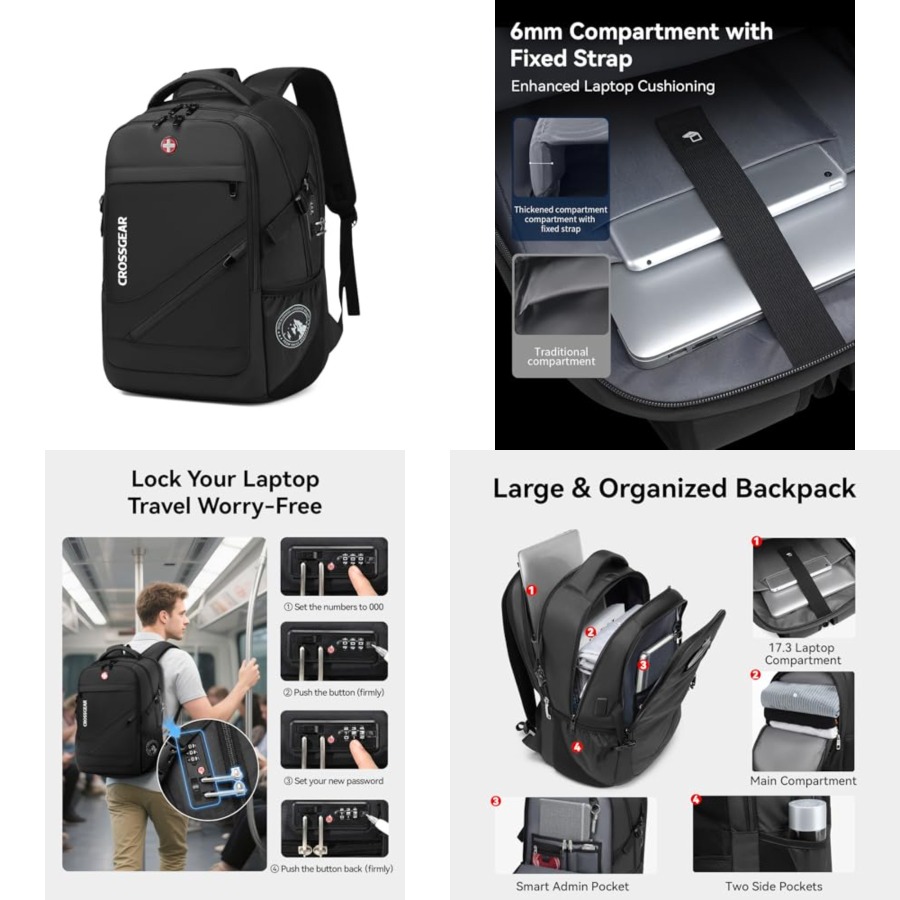 17.3'' Laptop Backpack for Men – Travel Backpack Anti Theft Bewertung und Preis
