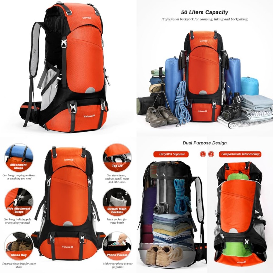 50L Hiking Backpack Travel Bag – Rain Cover Backpack Bewertung und Preis
