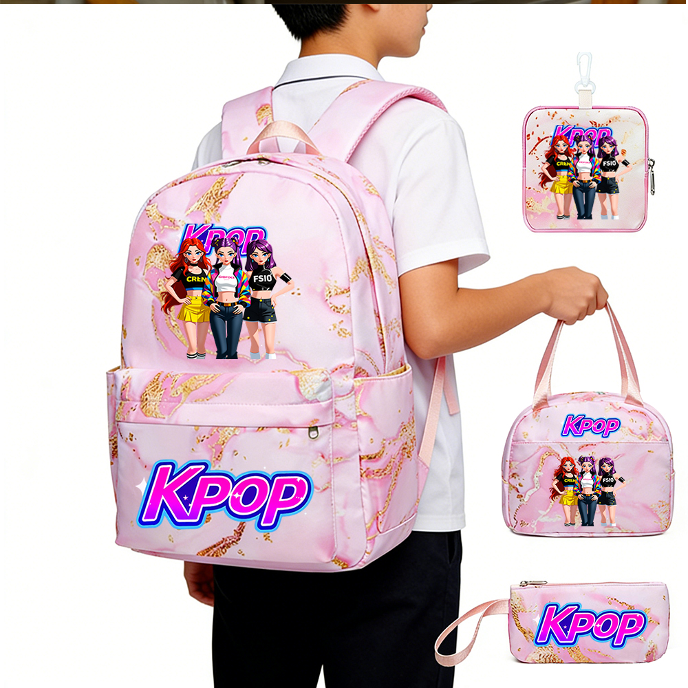 4pcs K-POP Group Print Backpac – School Backpack Teen Bewertung und Preis