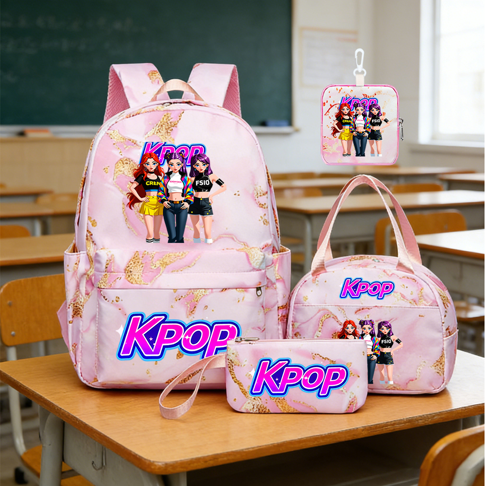 4pcs K-POP Group Print Backpac – School Backpack Teen Bewertung und Preis