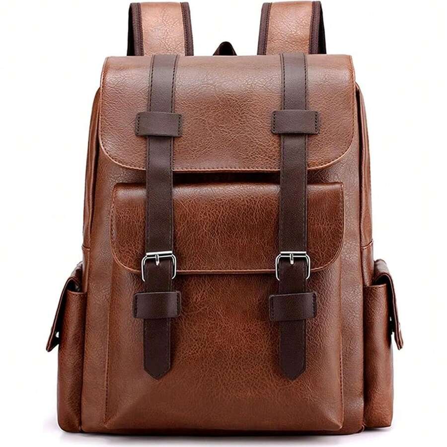 PU Leather Backpack For Men An – Leather Backpack Vintage Bewertung und Preis