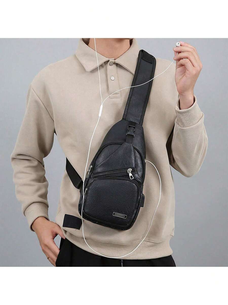Mens PU Leather Sling Bag With – Sling Backpack Shoulder Bewertung und Preis