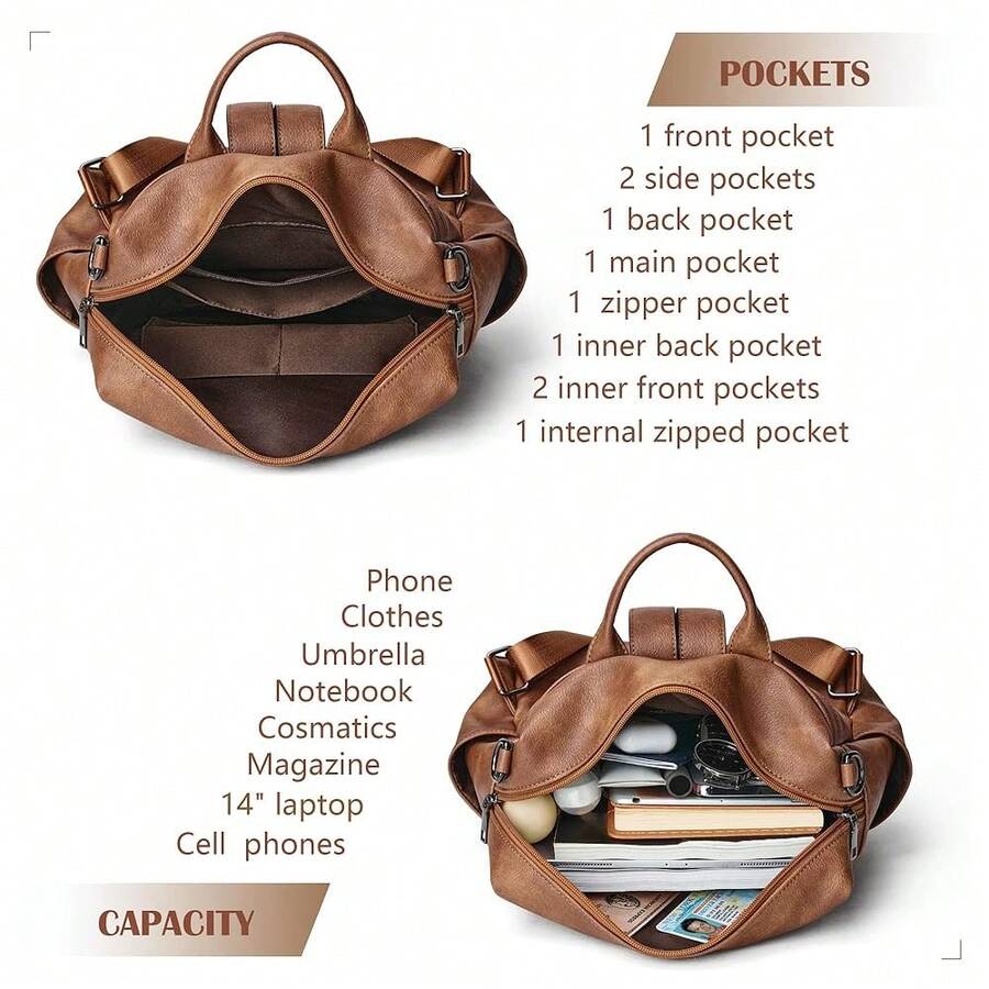 Women Fashion Vintage Brown PU – Fashion Backpack Women Bewertung und Preis