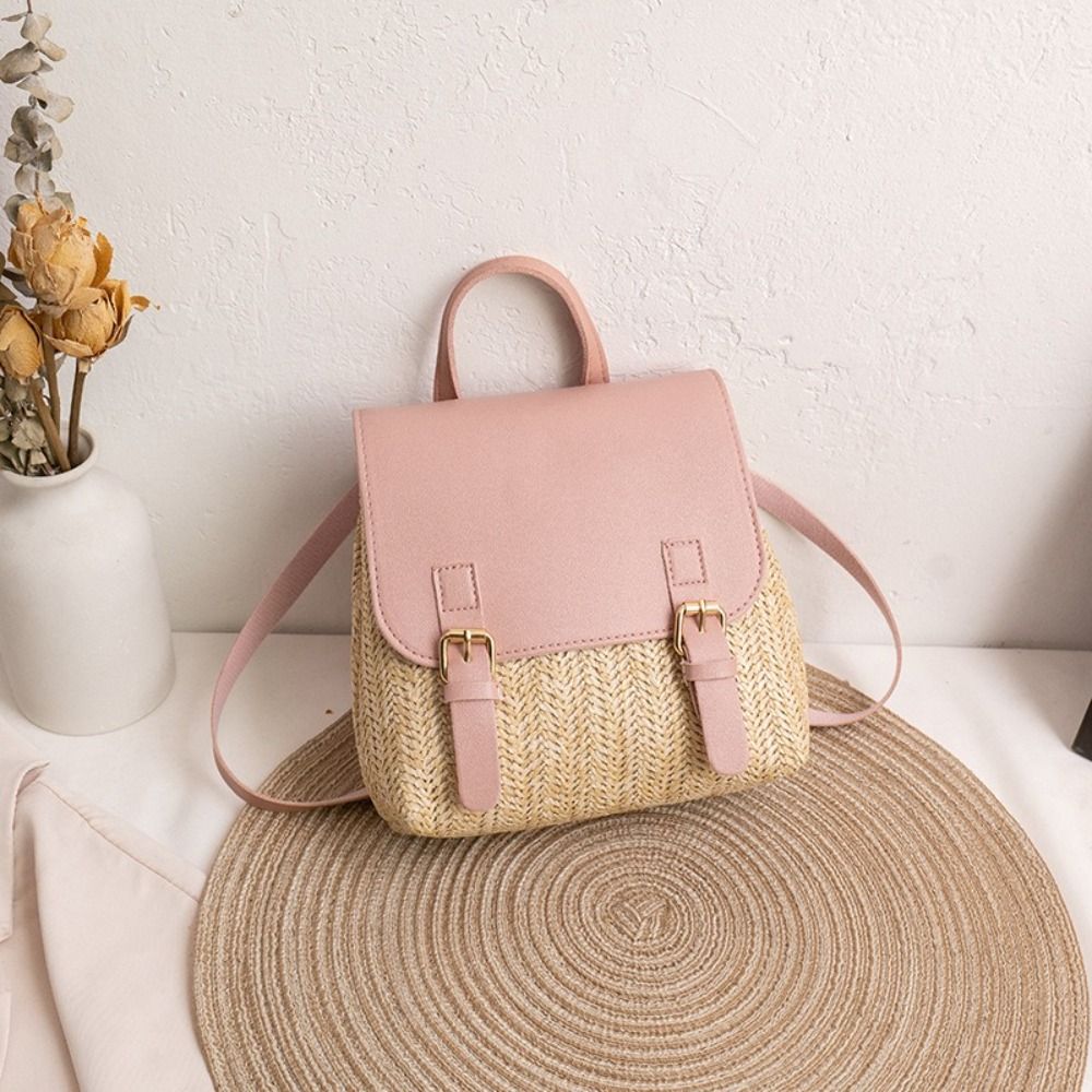 Fashion PU Leather Straw Backp – Leather Backpack Vintage Bewertung und Preis